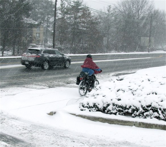 biking in snow